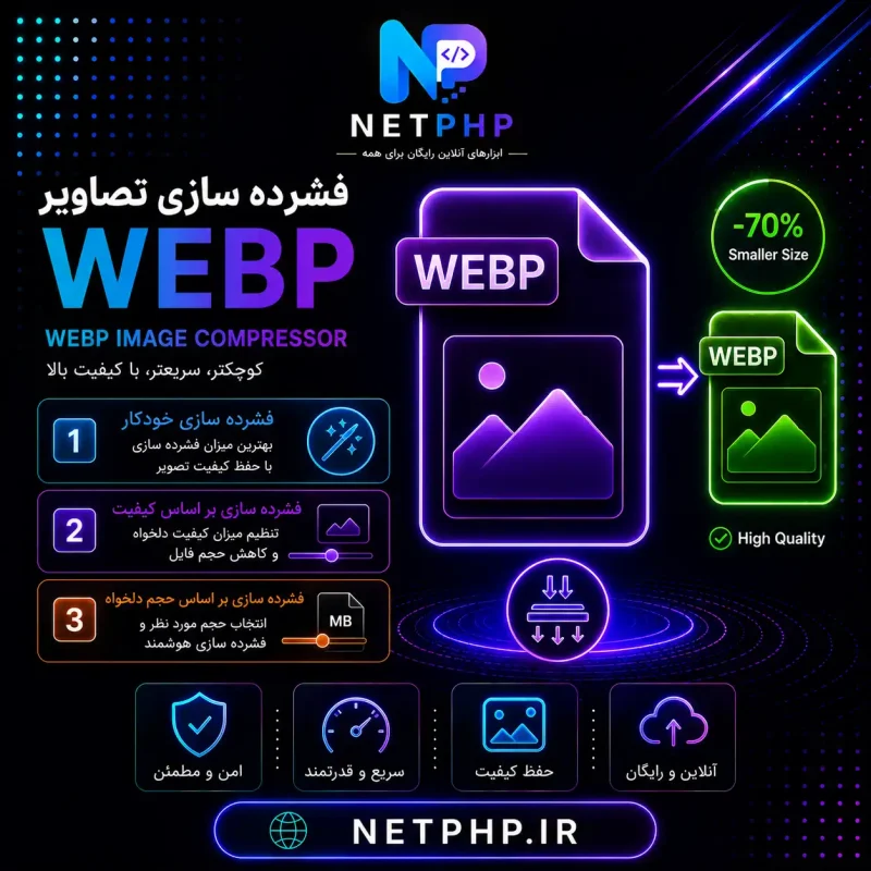 کاهش آنلاین و فشرده کردن تصاویر webp