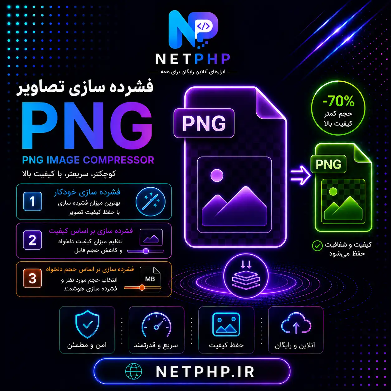 کاهش آنلاین و فشرده کردن تصاویر png