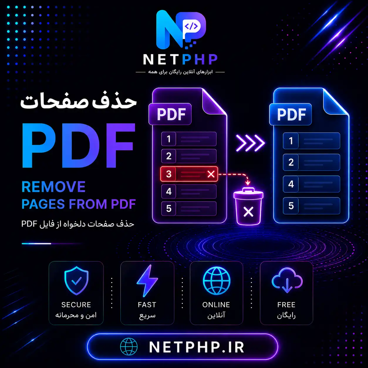 ابزار حذف آنلاین صفحات PDF بصورت آنلاین