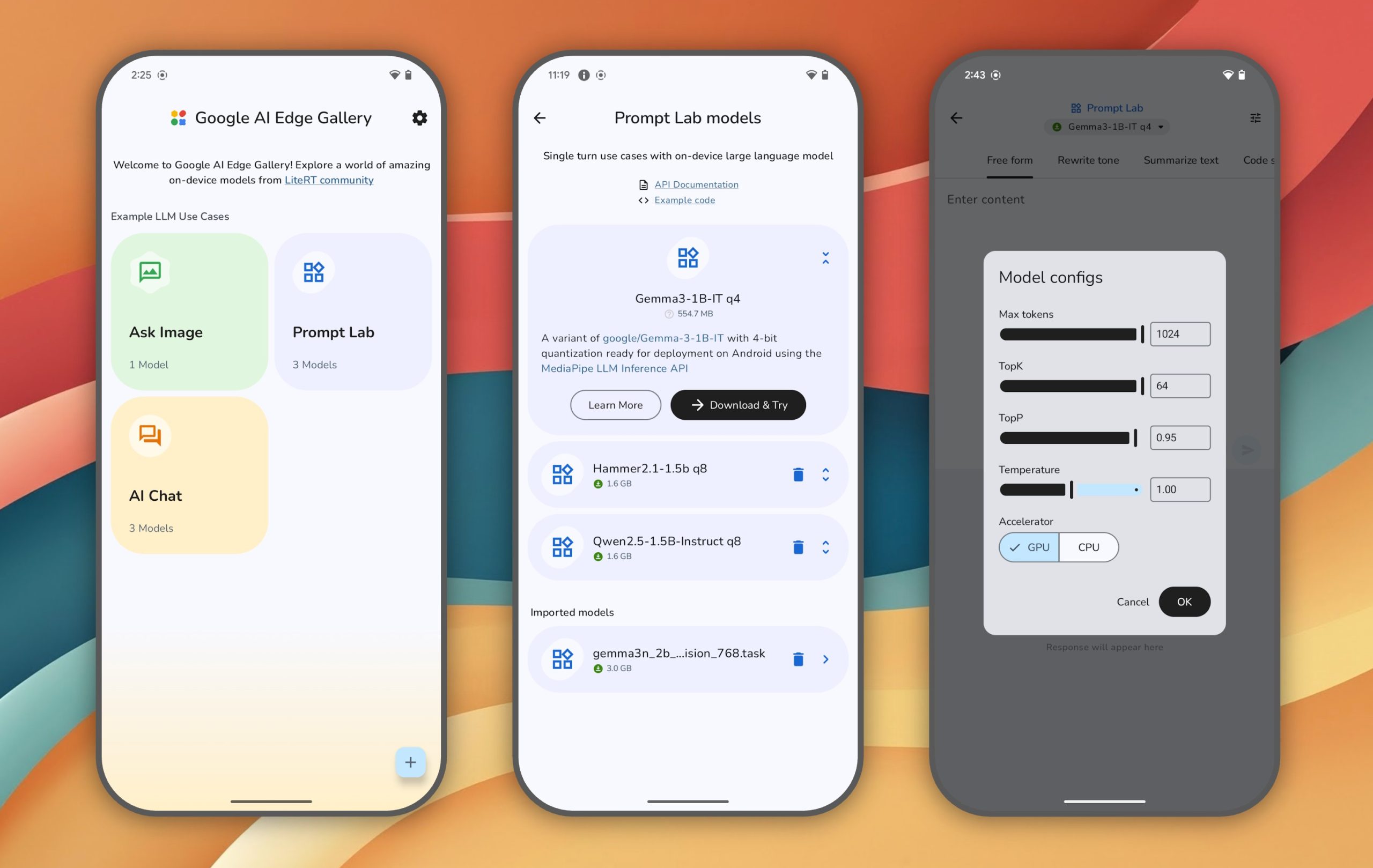 نمایش محیط Google AI Edge Gallery – اجرای مدل‌های هوش مصنوعی Gemma 4 به‌صورت آفلاین روی گوشی