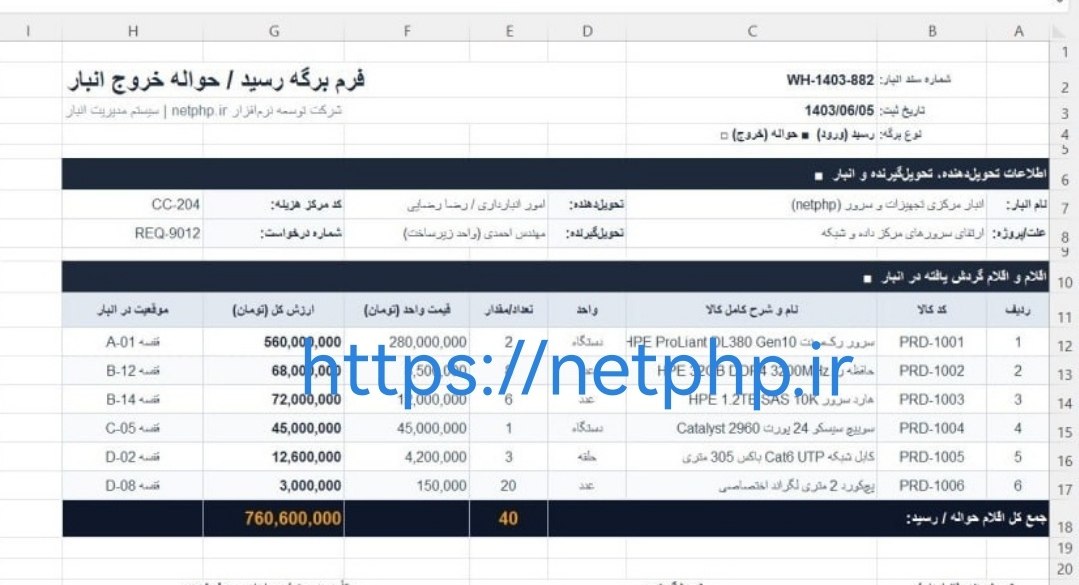 سیستم مدیریت انبار