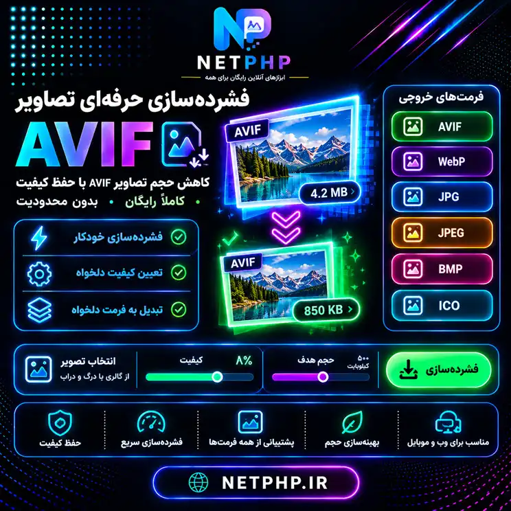 فشرده سازی تصاویر avif